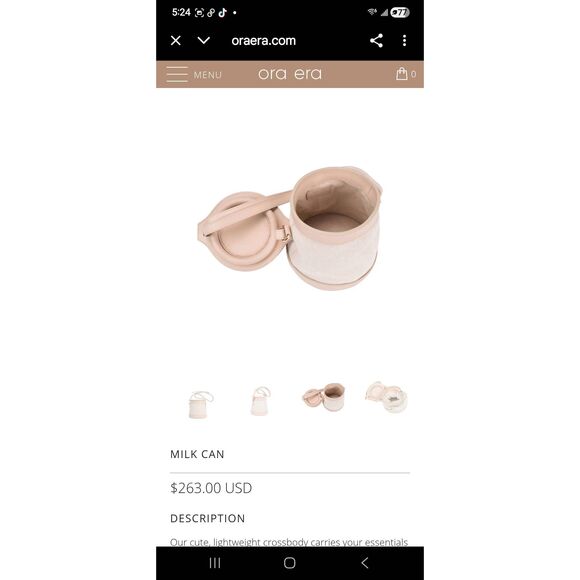 Ora Era Nude Milkcan Leather Crossbody Bag, NWOT - Picture 2 of 11